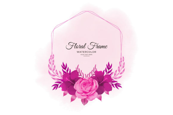 Botanical Elegance: Watercolor Wedding Floral Frame Design