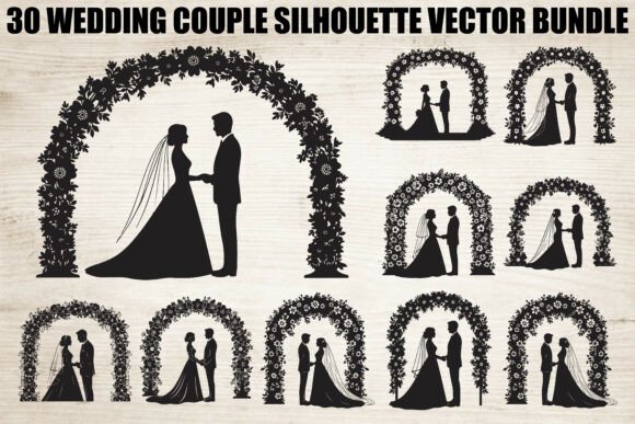 Celebrate Love with Versatile Wedding Couple Silhouettes