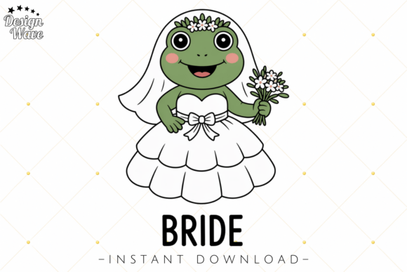 Cute Frog Wedding Bride Design: A Whimsical Touch for Your Projects