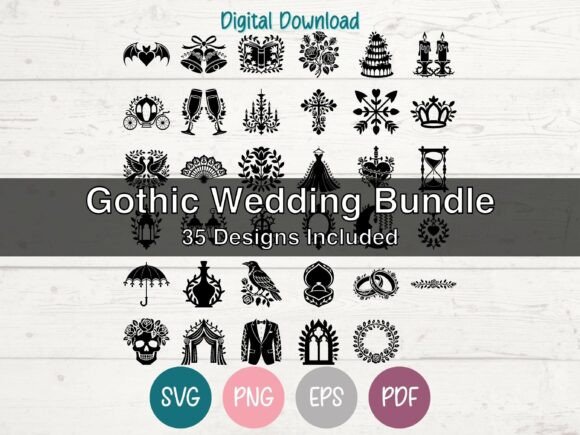 Designing Moody Romance: The Gothic Wedding SVG Bundle
