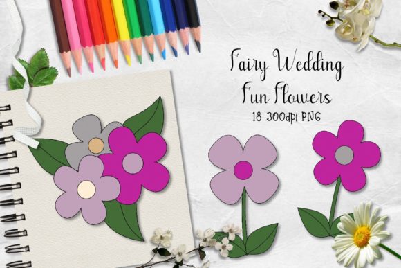 Enchanting Floral Clipart for Your Fairy Wedding Projects
