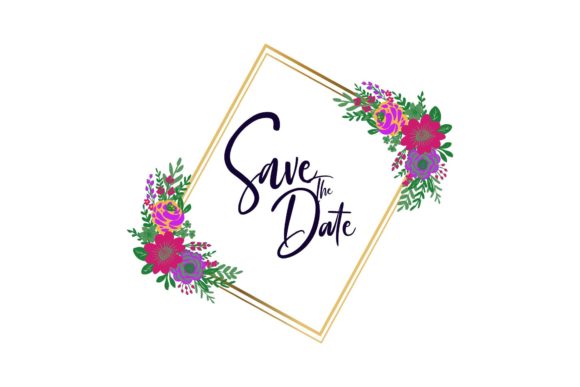 Golden Floral Frame Wedding: A Design Asset for Timeless Elegance