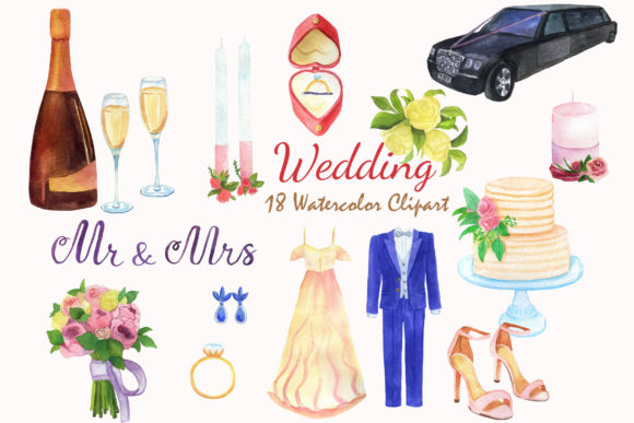 Wedding Watercolor Clipart: A Complete Design Toolkit